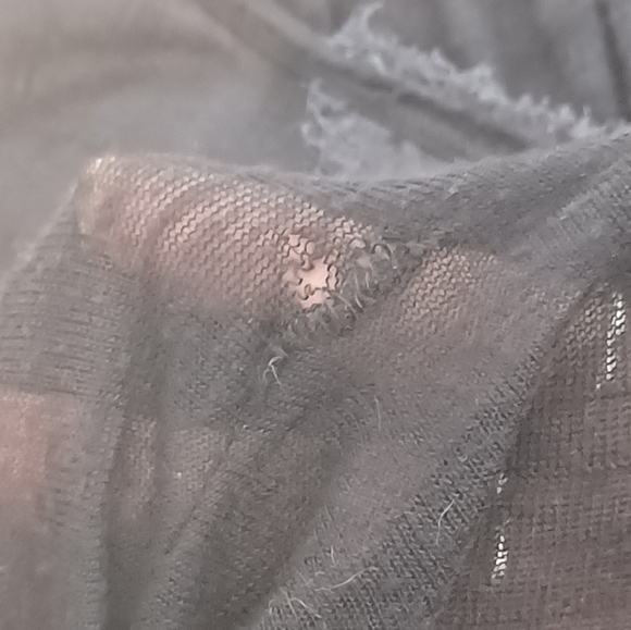 Free People Fairy Grunge Sheer Beaded Sequin Black Boho Distressed Top - Picture 11 of 16